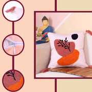 Hand Crafted Embroidered Bohemian Cushion Cover, Set of 1 (16 x16 inches/ 40x40 cm)